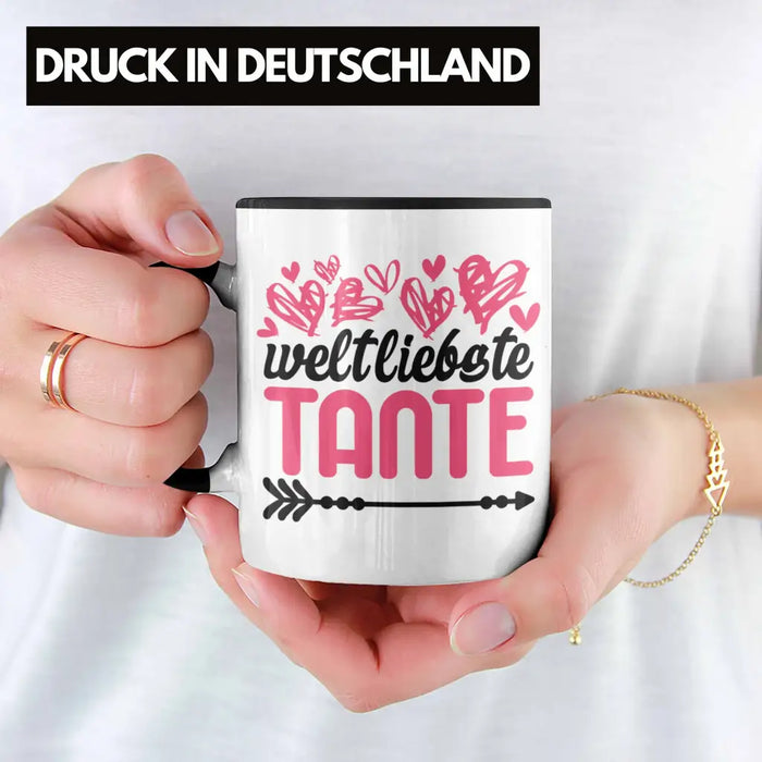 Beste Tante der Welt Geschenk Tasse mit Spruch Kaffeetasse für Weltliebste Tante Trendation