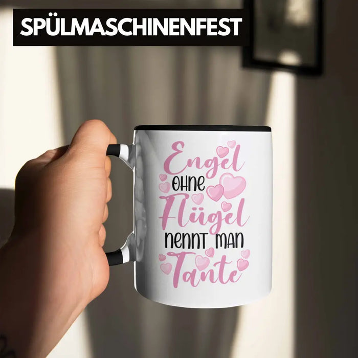 Beste Tante der Welt Geschenk Tasse Spruch für Tante Weihnachten Lieblings Verrückte Tante Coole Geschenkidee Engel Ohne Flügel Trendation