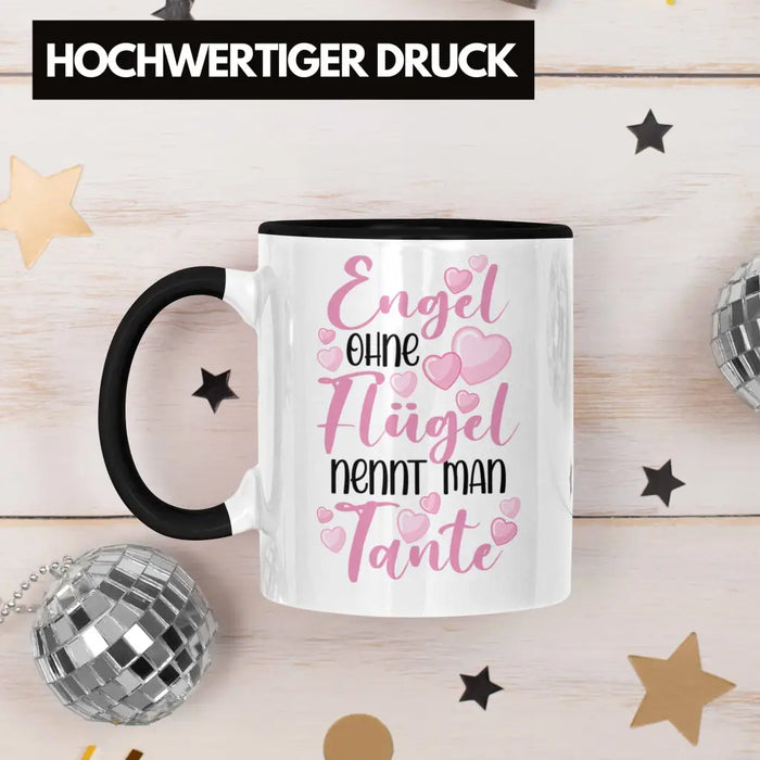 Beste Tante der Welt Geschenk Tasse Spruch für Tante Weihnachten Lieblings Verrückte Tante Coole Geschenkidee Engel Ohne Flügel Trendation