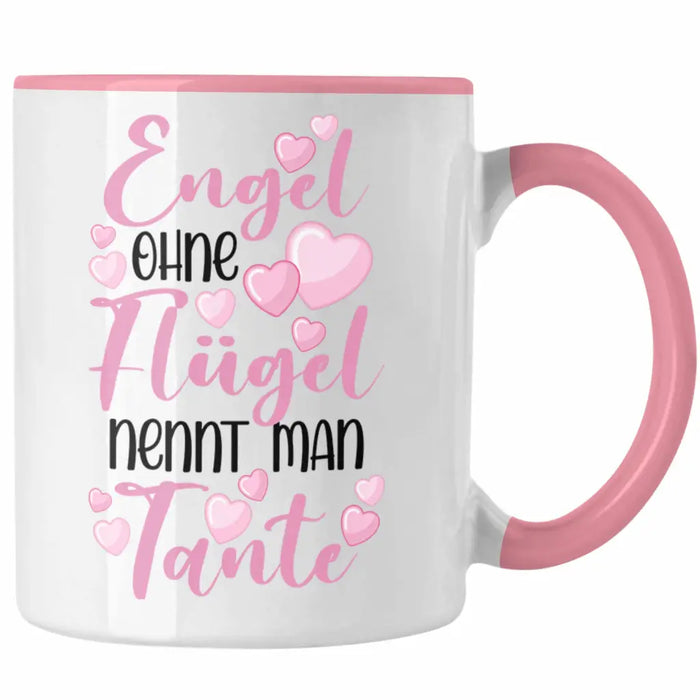 Beste Tante der Welt Geschenk Tasse Spruch für Tante Weihnachten Lieblings Verrückte Tante Coole Geschenkidee Engel Ohne Flügel Rosa Trendation