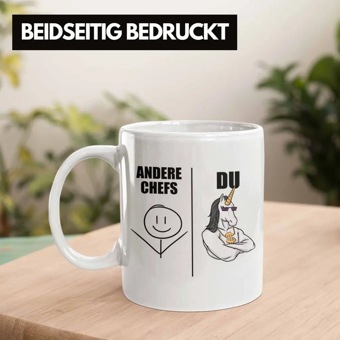 Bester Chef Geschenke Lustig Tasse mit Spruch für Chef Kaffeebecher Weihnachtsgeschenk Weiß Trendation