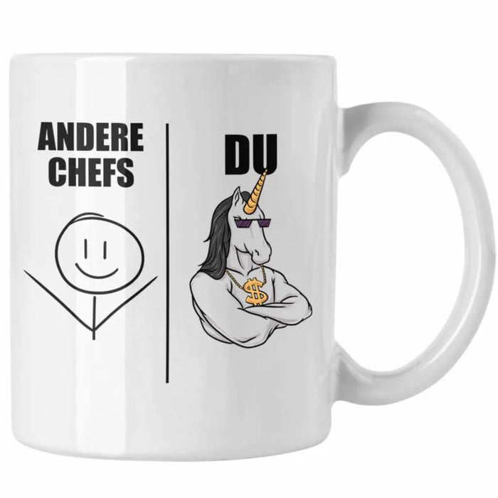 Bester Chef Geschenke Lustig Tasse mit Spruch für Chef Kaffeebecher Weihnachtsgeschenk Weiß Trendation