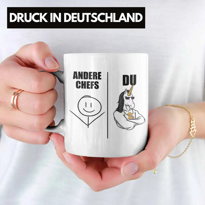 Bester Chef Geschenke Lustig Tasse mit Spruch für Chef Kaffeebecher Weihnachtsgeschenk Weiß Trendation