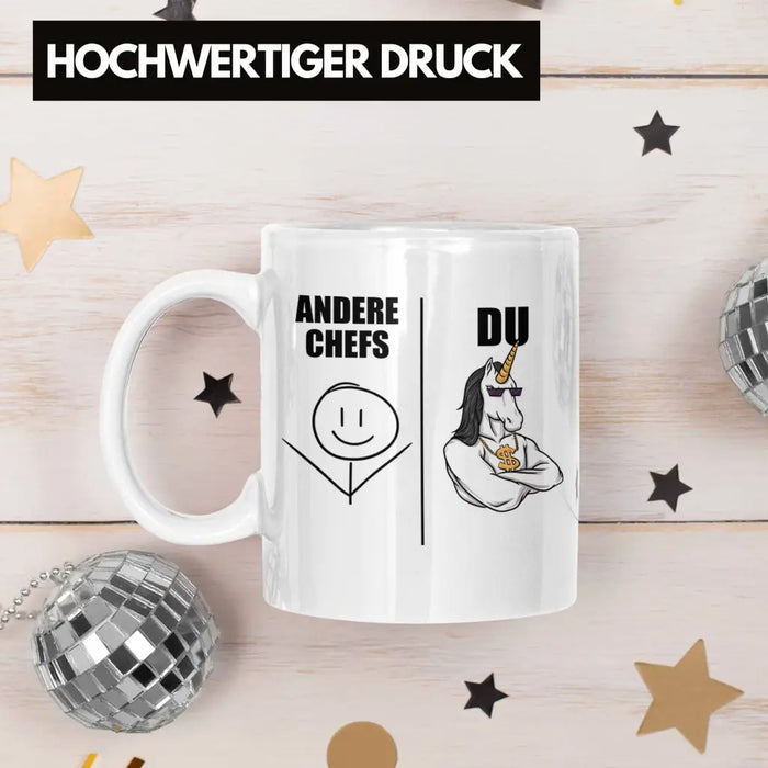 Bester Chef Geschenke Lustig Tasse mit Spruch für Chef Kaffeebecher Weihnachtsgeschenk Weiß Trendation