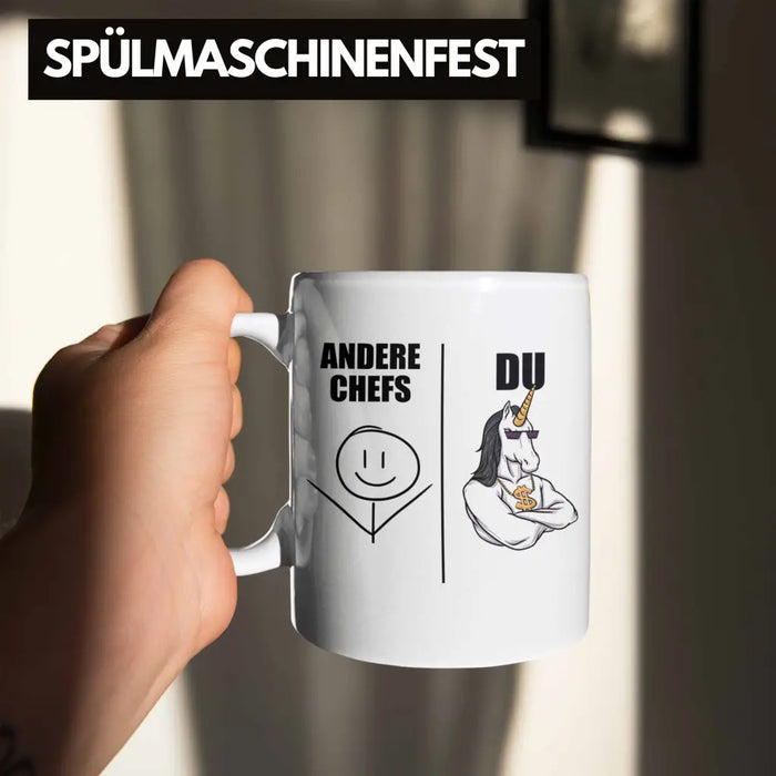 Bester Chef Geschenke Lustig Tasse mit Spruch für Chef Kaffeebecher Weihnachtsgeschenk Weiß Trendation