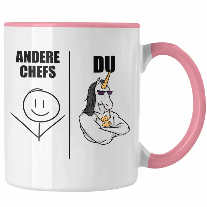 Bester Chef Geschenke Lustig Tasse mit Spruch für Chef Kaffeebecher Weihnachtsgeschenk Rosa Trendation