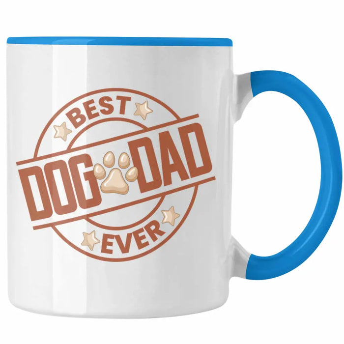 Bester Hundepapa Ever Tasse Hunde Papa Dog Dad Geschenk Geschenkidee Blau Trendation