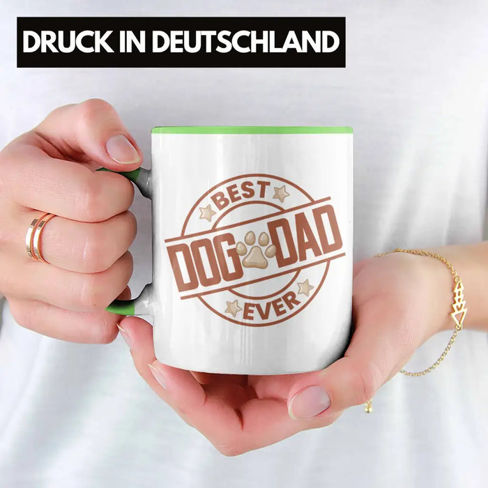 Bester Hundepapa Ever Tasse Hunde Papa Dog Dad Geschenk Geschenkidee Grün Trendation