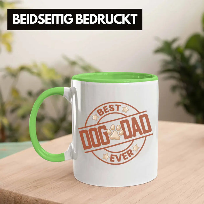 Bester Hundepapa Ever Tasse Hunde Papa Dog Dad Geschenk Geschenkidee Grün Trendation