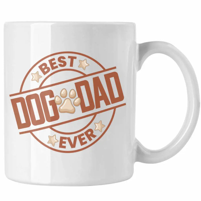 Bester Hundepapa Ever Tasse Hunde Papa Dog Dad Geschenk Geschenkidee Weiß Trendation