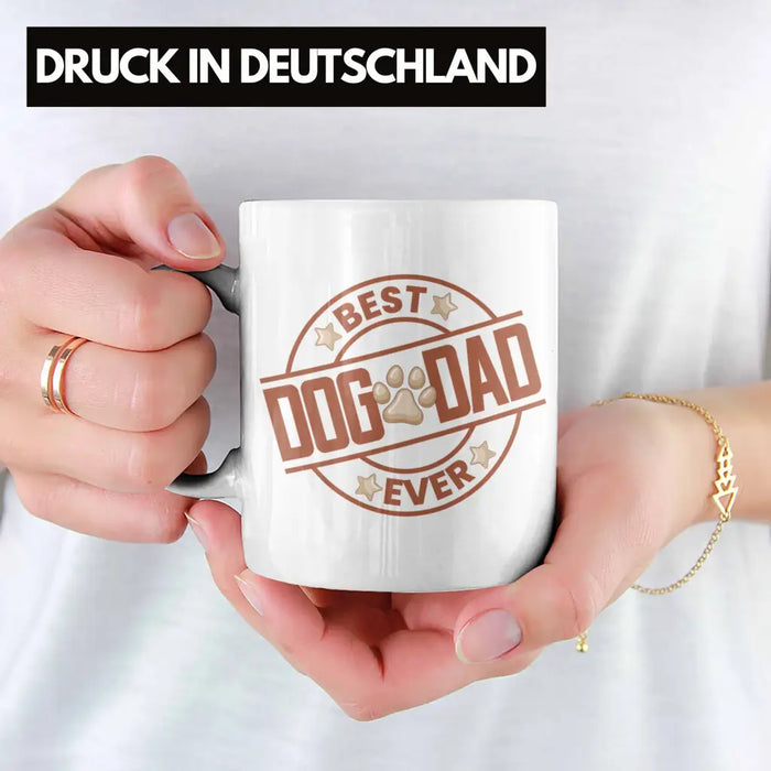 Bester Hundepapa Ever Tasse Hunde Papa Dog Dad Geschenk Geschenkidee Weiß Trendation