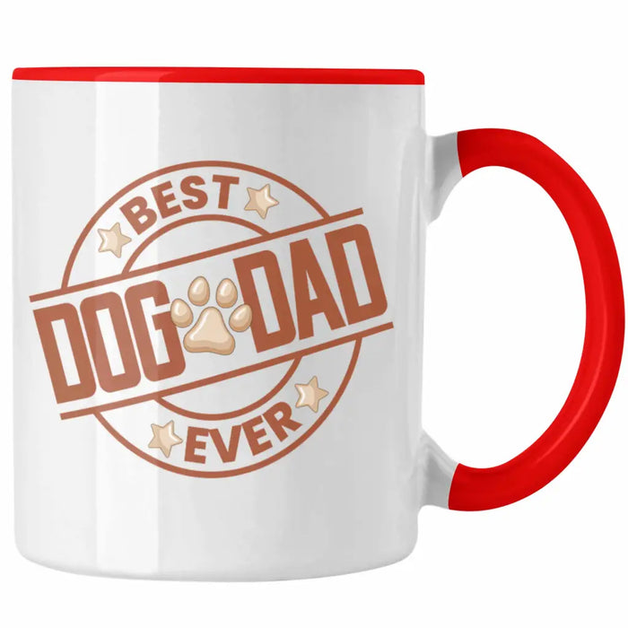 Bester Hundepapa Ever Tasse Hunde Papa Dog Dad Geschenk Geschenkidee Rot Trendation