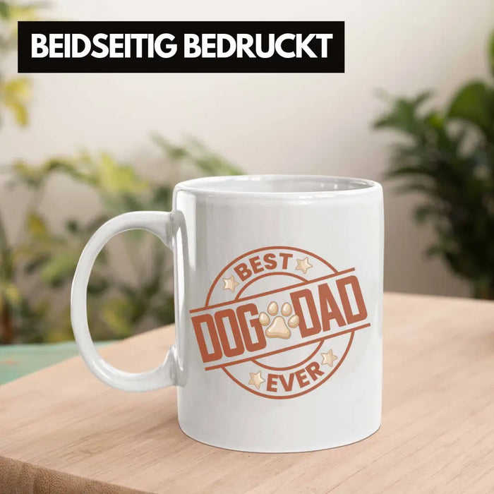 Bester Hundepapa Ever Tasse Hunde Papa Dog Dad Geschenk Geschenkidee Weiß Trendation