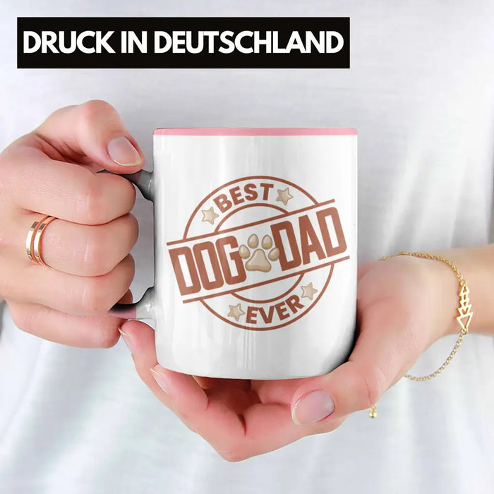 Bester Hundepapa Ever Tasse Hunde Papa Dog Dad Geschenk Geschenkidee Rosa Trendation