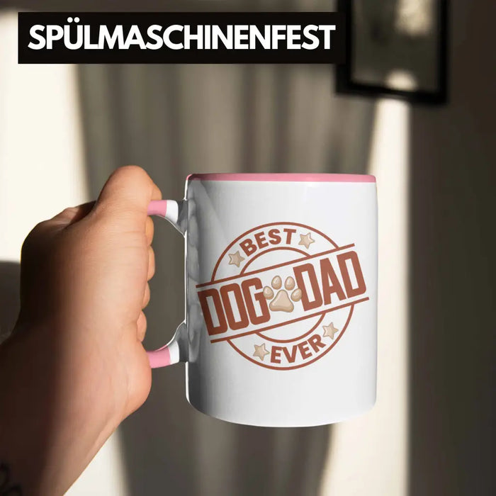 Bester Hundepapa Ever Tasse Hunde Papa Dog Dad Geschenk Geschenkidee Rosa Trendation