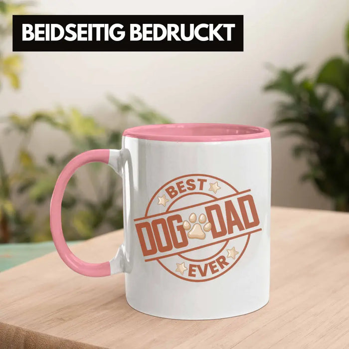 Bester Hundepapa Ever Tasse Hunde Papa Dog Dad Geschenk Geschenkidee Rosa Trendation