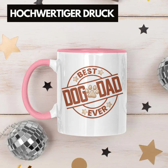 Bester Hundepapa Ever Tasse Hunde Papa Dog Dad Geschenk Geschenkidee Rosa Trendation
