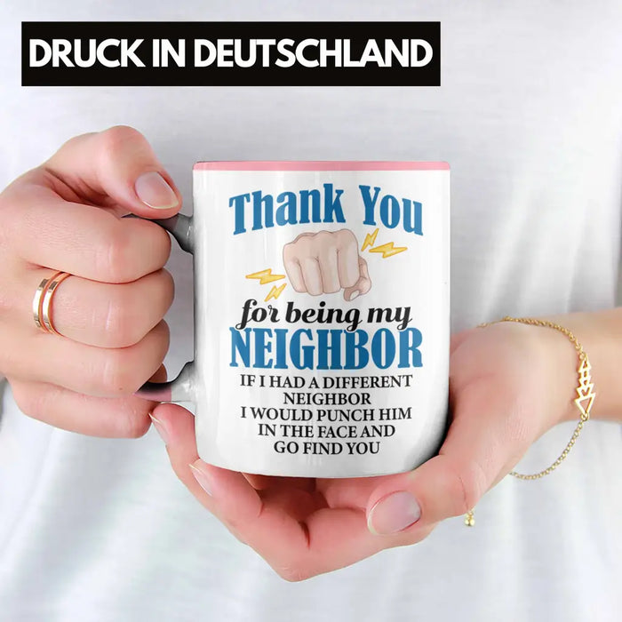 Bester Nachbar Geschenk für Nachbarn Tasse Geschenkidee Beste Nachbarn der Welt Rosa Trendation