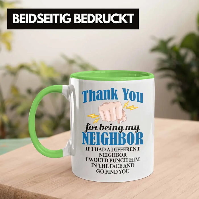 Bester Nachbar Geschenk für Nachbarn Tasse Geschenkidee Beste Nachbarn der Welt Grün Trendation