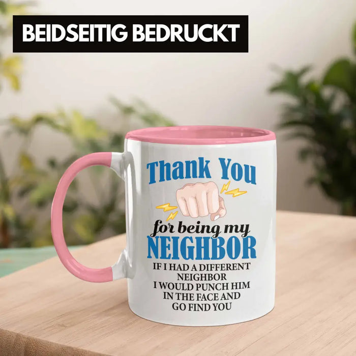 Bester Nachbar Geschenk für Nachbarn Tasse Geschenkidee Beste Nachbarn der Welt Rosa Trendation