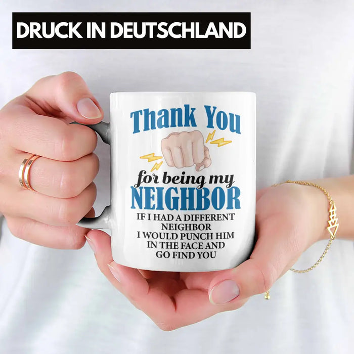 Bester Nachbar Geschenk für Nachbarn Tasse Geschenkidee Beste Nachbarn der Welt Weiß Trendation