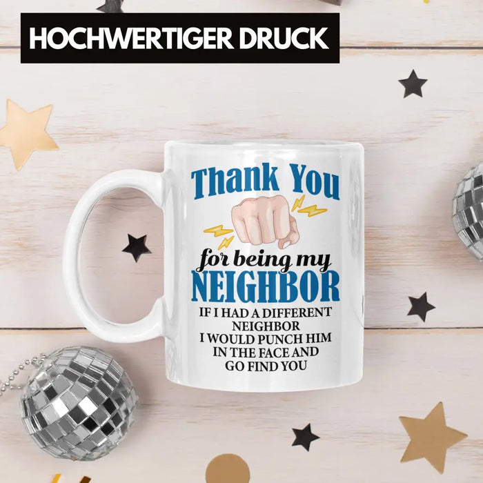 Bester Nachbar Geschenk für Nachbarn Tasse Geschenkidee Beste Nachbarn der Welt Weiß Trendation