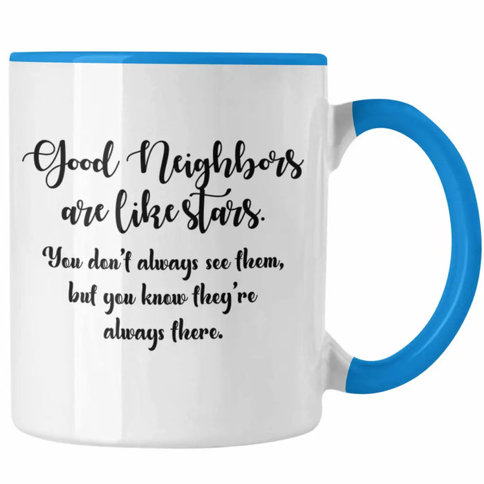 Bester Nachbar Geschenk für Nachbarn Tasse Geschenkidee Beste Nachbarn der Welt Nachbarin Blau Trendation