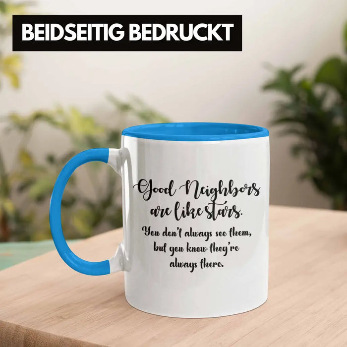 Bester Nachbar Geschenk für Nachbarn Tasse Geschenkidee Beste Nachbarn der Welt Nachbarin Blau Trendation