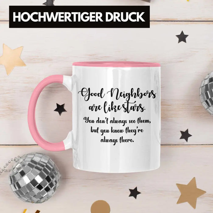 Bester Nachbar Geschenk für Nachbarn Tasse Geschenkidee Beste Nachbarn der Welt Nachbarin Rosa Trendation