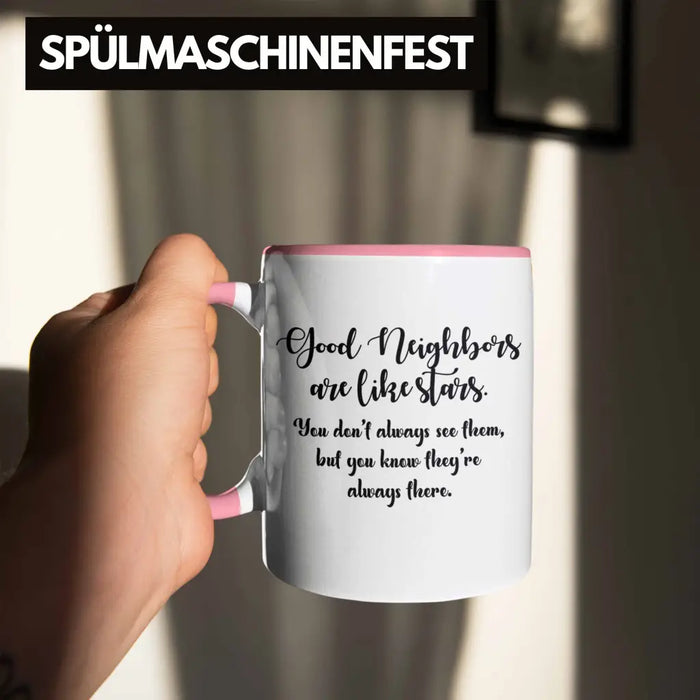Bester Nachbar Geschenk für Nachbarn Tasse Geschenkidee Beste Nachbarn der Welt Nachbarin Rosa Trendation