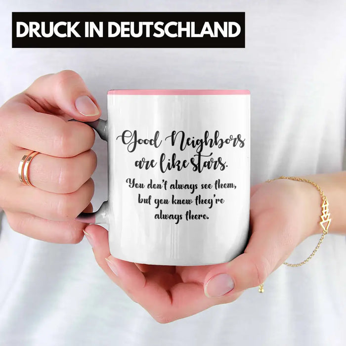 Bester Nachbar Geschenk für Nachbarn Tasse Geschenkidee Beste Nachbarn der Welt Nachbarin Rosa Trendation