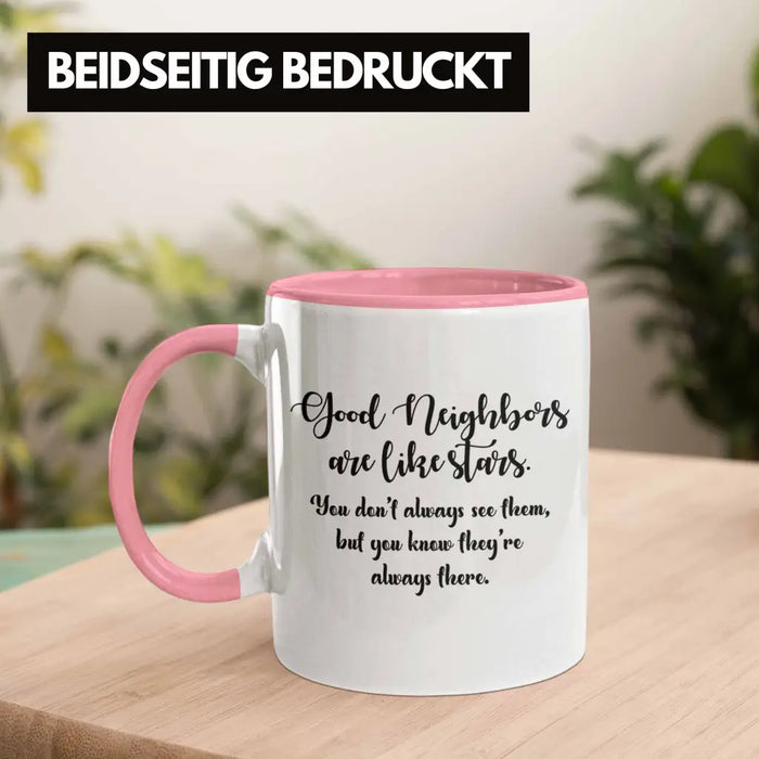 Bester Nachbar Geschenk für Nachbarn Tasse Geschenkidee Beste Nachbarn der Welt Nachbarin Rosa Trendation