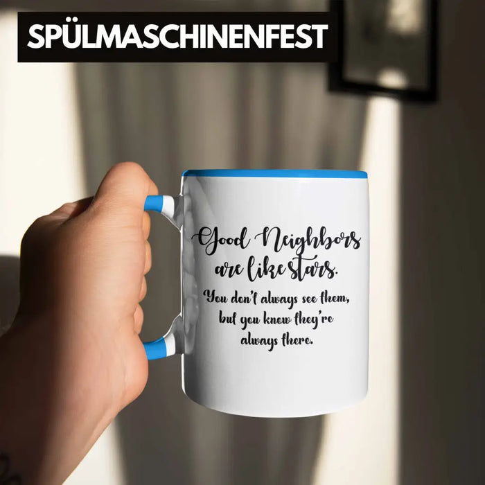 Bester Nachbar Geschenk für Nachbarn Tasse Geschenkidee Beste Nachbarn der Welt Nachbarin Blau Trendation