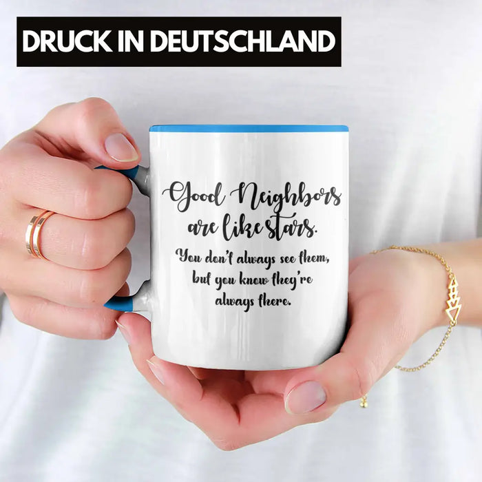 Bester Nachbar Geschenk für Nachbarn Tasse Geschenkidee Beste Nachbarn der Welt Nachbarin Blau Trendation