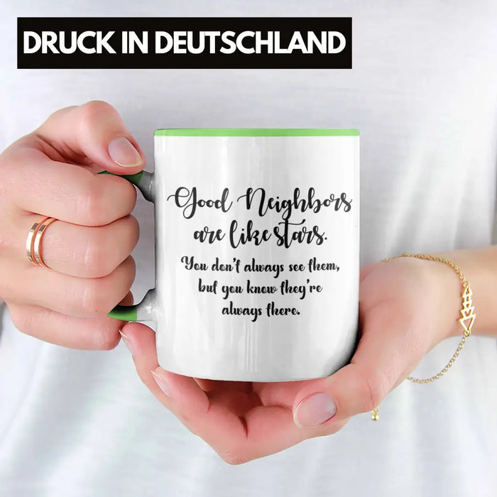 Bester Nachbar Geschenk für Nachbarn Tasse Geschenkidee Beste Nachbarn der Welt Nachbarin Grün Trendation