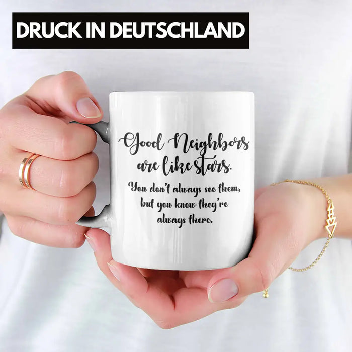 Bester Nachbar Geschenk für Nachbarn Tasse Geschenkidee Beste Nachbarn der Welt Nachbarin Weiß Trendation