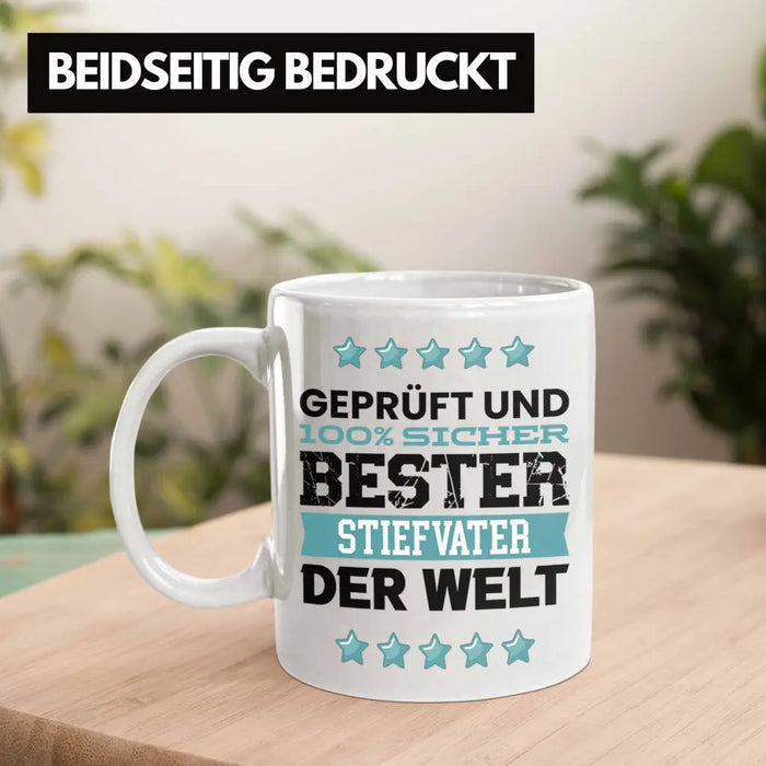 Bester Stiefvater Der Welt Geschenk Tasse für Vatertag Geburtstag Geschenkidee Stiefpapa Weiß Trendation