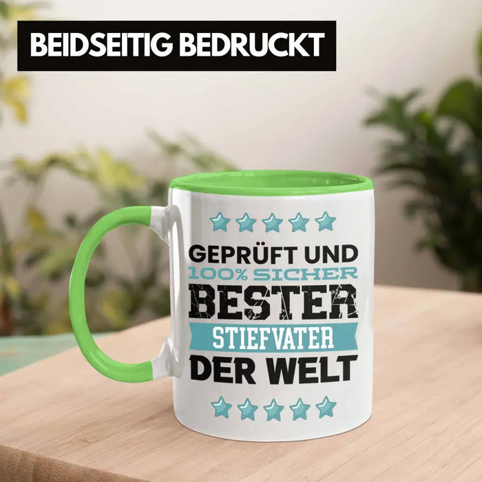 Bester Stiefvater Der Welt Geschenk Tasse für Vatertag Geburtstag Geschenkidee Stiefpapa Grün Trendation
