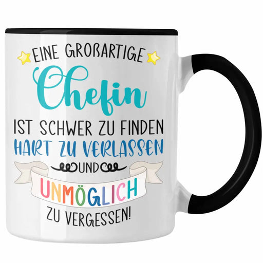 Chefin Abschied Abschiedsgeschenk Chefinnen Tasse mit Spruch Grossartige Chefin Geschenkidee Trendation
