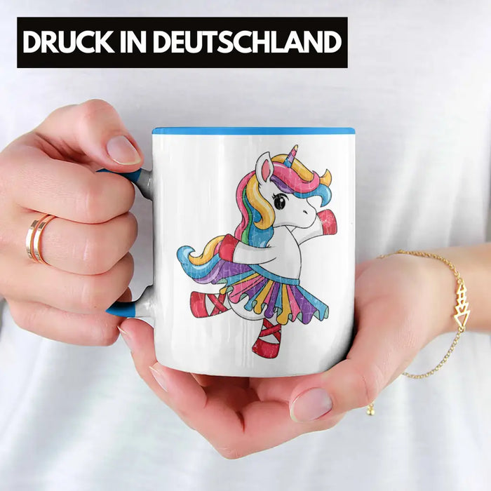 Einhorn Tasse Geschenk Mädchen Tochter Einhörner Grafik Pferde Reiterin Geschenkidee Frau Mama Blau Trendation