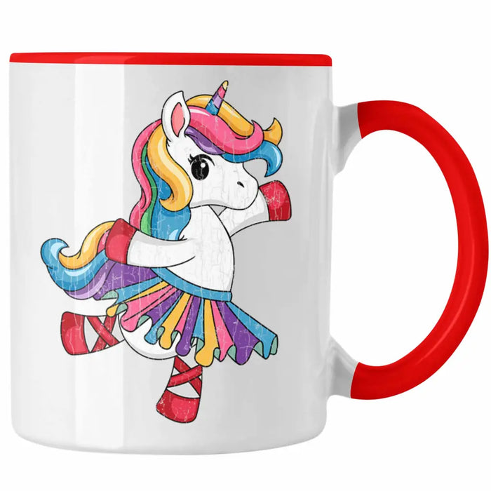 Einhorn Tasse Geschenk Mädchen Tochter Einhörner Grafik Pferde Reiterin Geschenkidee Frau Mama Rot Trendation