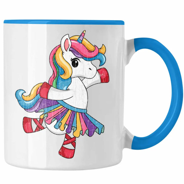 Einhorn Tasse Geschenk Mädchen Tochter Einhörner Grafik Pferde Reiterin Geschenkidee Frau Mama Blau Trendation