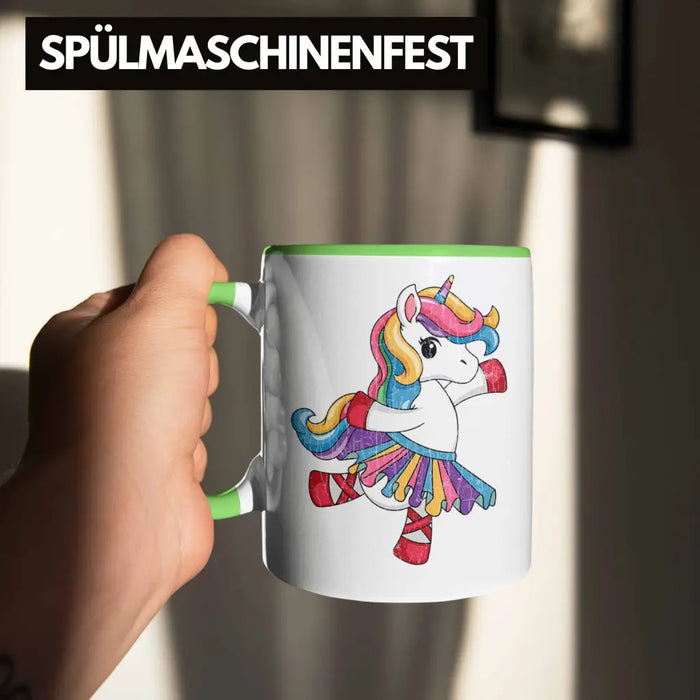 Einhorn Tasse Geschenk Mädchen Tochter Einhörner Grafik Pferde Reiterin Geschenkidee Frau Mama Grün Trendation