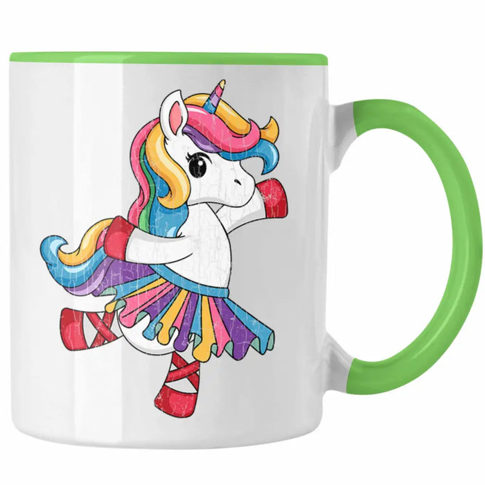 Einhorn Tasse Geschenk Mädchen Tochter Einhörner Grafik Pferde Reiterin Geschenkidee Frau Mama Grün Trendation