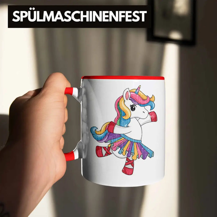 Einhorn Tasse Geschenk Mädchen Tochter Einhörner Grafik Pferde Reiterin Geschenkidee Frau Mama Rot Trendation