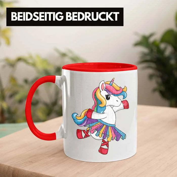 Einhorn Tasse Geschenk Mädchen Tochter Einhörner Grafik Pferde Reiterin Geschenkidee Frau Mama Rot Trendation