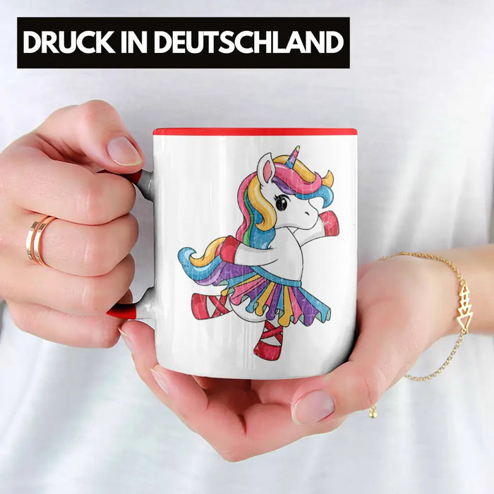 Einhorn Tasse Geschenk Mädchen Tochter Einhörner Grafik Pferde Reiterin Geschenkidee Frau Mama Rot Trendation
