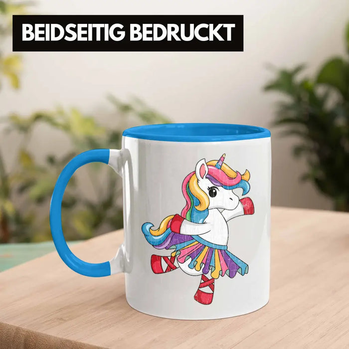 Einhorn Tasse Geschenk Mädchen Tochter Einhörner Grafik Pferde Reiterin Geschenkidee Frau Mama Blau Trendation