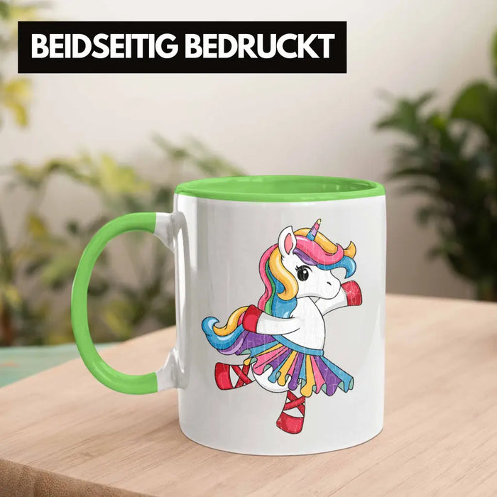 Einhorn Tasse Geschenk Mädchen Tochter Einhörner Grafik Pferde Reiterin Geschenkidee Frau Mama Grün Trendation
