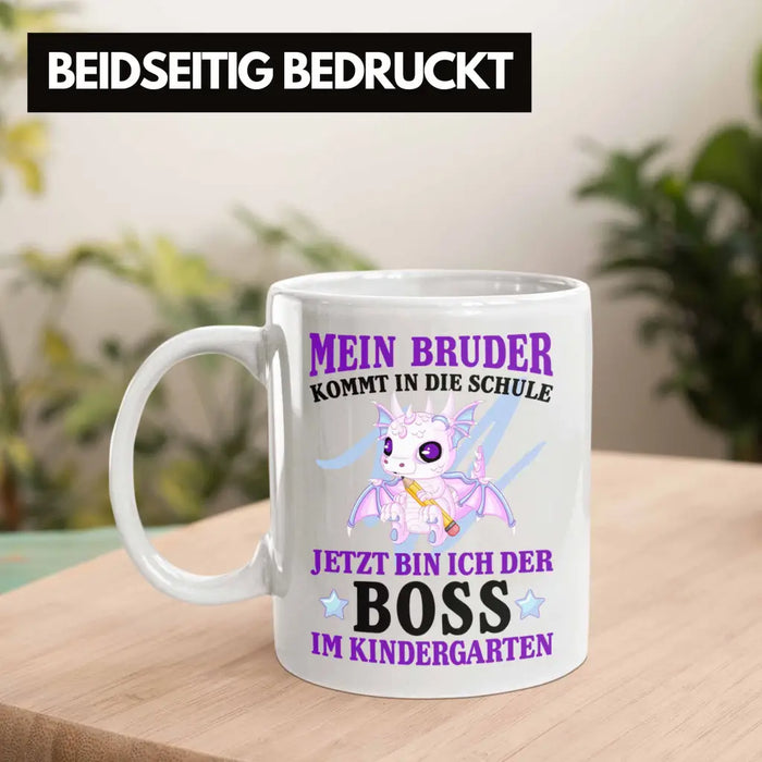 Einschulung Geschenk für Schultüte Füllung Tasse Schulstart 1. Schultag Schuleinführung Schulanfang Geschenkidee Schulkind Jungs Bruder Weiß Trendation
